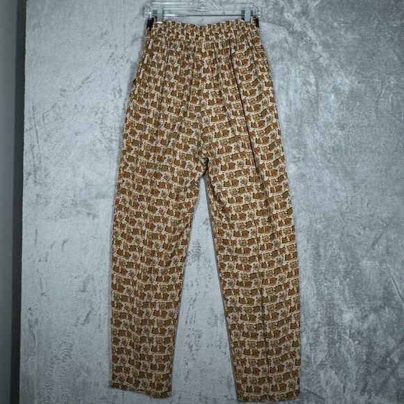 Marsha Brander for Componix Pants Women 8 Brown Geometric Palazzo Pants Neutral - Picture 3 of 8